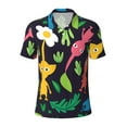 thumbnail image 1 of Lsque Pikmin Pattern Golf Shirts for Men Dry Fit Print Moisture Wicking Performance Short Sleeve Polo Shirt-Large, 1 of 7