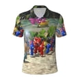 thumbnail image 1 of Lsque Pikmin Pattern Golf Shirts for Men Dry Fit Print Moisture Wicking Performance Short Sleeve Polo Shirt-Large, 1 of 7