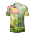 thumbnail image 1 of Lsque Pikmin Pattern Golf Shirts for Men Dry Fit Print Moisture Wicking Performance Short Sleeve Polo Shirt-Medium, 1 of 7