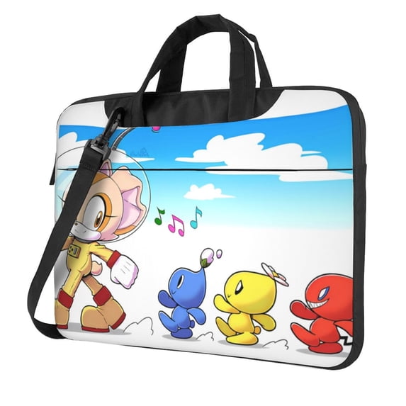 Lsque Pikmin Pattern Laptop Bag – Portable & Slim Single-Shoulder Computer Case with Adjustable Strap, Protective, Lightweight for 13”/14”/15.6” Laptops