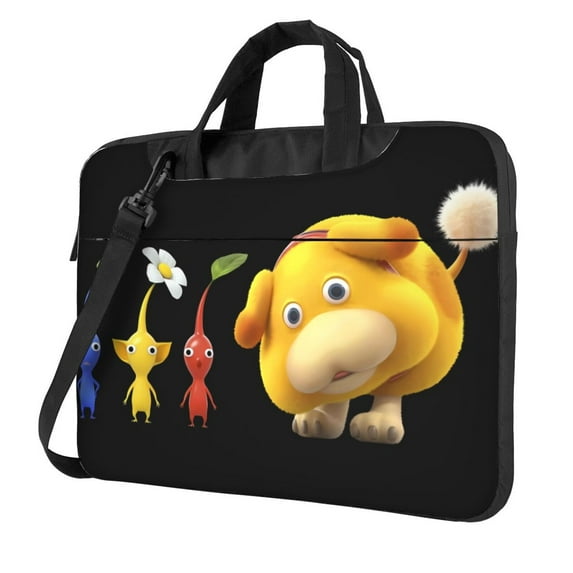 Lsque Pikmin Pattern Laptop Bag – Portable & Slim Single-Shoulder Computer Case with Adjustable Strap, Protective, Lightweight for 13”/14”/15.6” Laptops