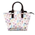 thumbnail image 1 of Lsque Pikmin Pattern Leather Rivet Shoulder Bag – Elegant Genuine Leather & Microfiber PU Crossbody with Detachable Adjustable Strap, 1 of 5