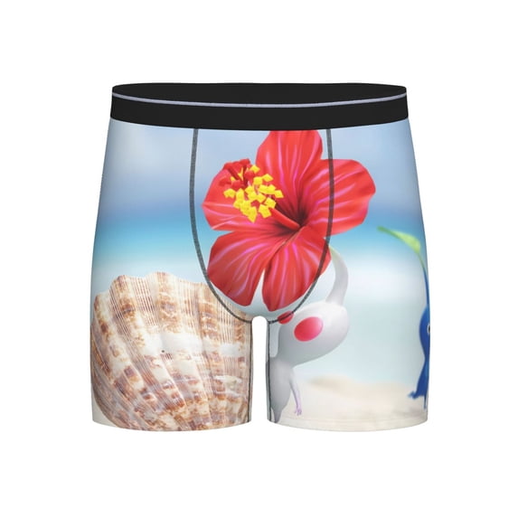 Lsque Pikmin Pattern Men's Performance Stretch Underwear, Athletic Long Leg Briefs,Moisture-Wicking-XX-Large