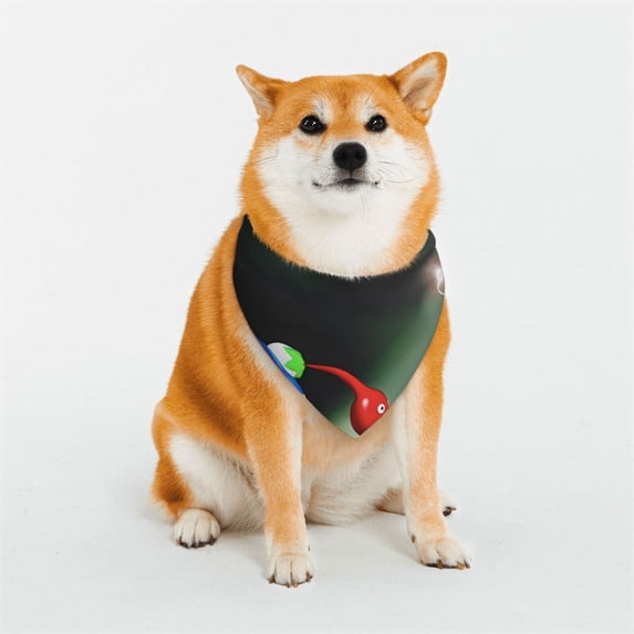 Lsque Pikmin Pattern Pet Scarf Bandana - Adjustable and Comfortable,Dog Scarf Bib Kerchief Breedfor Dogs and Cats-Small