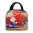 thumbnail image 1 of Lsque Pikmin Print Insulated Lunch Bag with Thick Aluminum Foil Lunch Tote Bag with Front Pocket for Men and Women, Ideal for Work, School, Picnics, and Travel, 1 of 8
