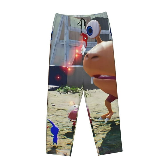 Lsque Pikmin Print Women's Pajama Pants, Lounge Pant - Comfortable Home Wear,Elastic Waistband, Stylish Design-Large