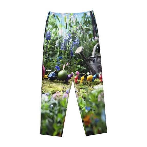 Lsque Pikmin Print Women's Pajama Pants, Lounge Pant - Comfortable Home Wear,Elastic Waistband, Stylish Design-Large