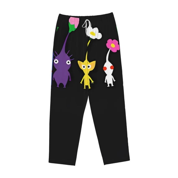 Lsque Pikmin Print Women's Pajama Pants, Lounge Pant - Comfortable Home Wear,Elastic Waistband, Stylish Design-Small