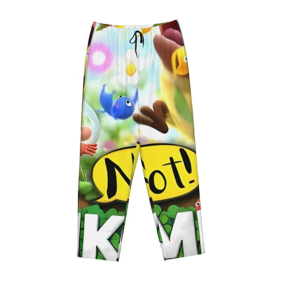 Lsque Pikmin Print Women's Pajama Pants, Lounge Pant - Comfortable Home Wear,Elastic Waistband, Stylish Design-X-Large