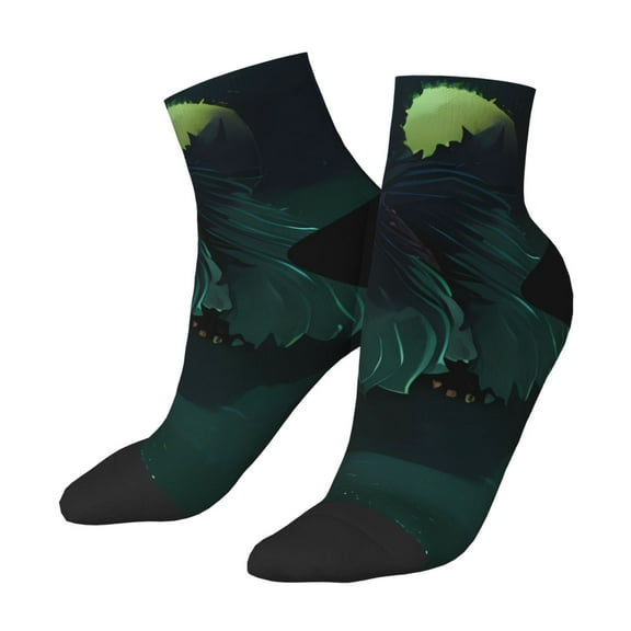 Lsque Pikmin Printed Crew Socks, Moisture-Wicking Socks, Athletic Socks for Men Breathable Cushion Socks Casual Sport Socks for Running Traveling