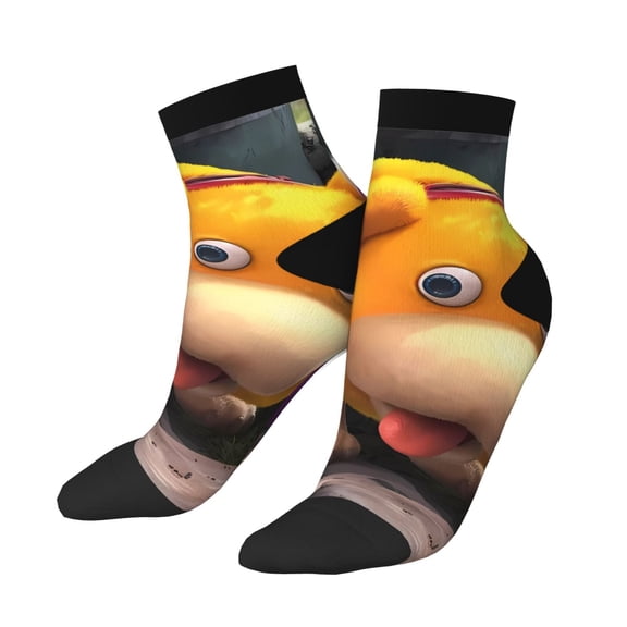 Lsque Pikmin Printed Crew Socks, Moisture-Wicking Socks, Athletic Socks for Men Breathable Cushion Socks Casual Sport Socks for Running Traveling