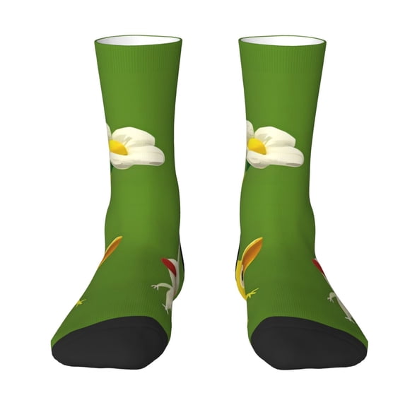 Lsque Pikmin Printed Men's Crew Socks, Soft Durable Breathable Moisture-Wicking with Odor Control Cotton socks