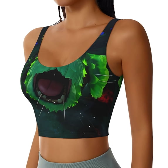 Lsque Pikmin Printed Women'S Sports Bra, Compression, Moisture Wicking, High-Impact Sports Bra For Women,Supportive sports bra-Medium