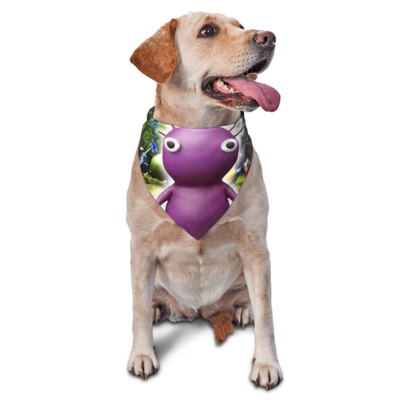 Lsque Pikmin Printing Dog Bandana ,Cat Scarf Adjustable Bib Handkerchief Accessories for Dogs Cats,Pet scarf,Pet fashion