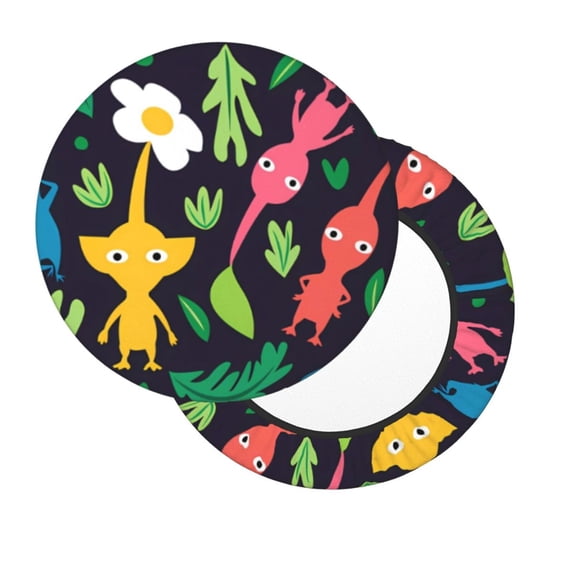Lsque Pikmin Round Bar chair cushion covers Velvet Fabric Premium Comfort Protects from Scratches and Stains for 14-17 Inch Chair- 13 inch