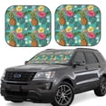 thumbnail image 1 of Lsque Pineapple 2 PCS Windshield Sun Shade | CarFoldable Window Covers | Car Accessories Reflect UV for Universal Cars SUV Truck | Medium, 1 of 7