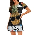 thumbnail image 1 of Lsque Pineapple With Black Glasses Pattern Nightgowns for Women Sleep Shirts Short Sleeve Nightshirt Pullover Nightdress Soft Sleepwear Relaxed Fit Nightdress, 1 of 6