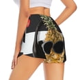 thumbnail image 1 of Lsque Pineapple With Black Glasses Printed Women's Running Shorts with Liner Pockets,Elastic Quick Dry Workout Athletic Gym Yoga Shorts,Womens High Waist Shorts-, 1 of 9