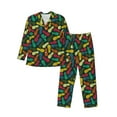 thumbnail image 1 of Lsque Pineapple Fruit Colorful Pattern Long Sleeve Pajama Set for Men - Soft 2-Piece Sleepwear and Loungewear Set with Pockets, Comfy Nightwear-Large, 1 of 7
