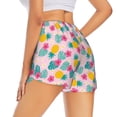 thumbnail image 1 of Lsque Pineapple And Leaves Printed Women's Running Shorts with Liner Pockets,Elastic Quick Dry Workout Athletic Gym Yoga Shorts,Womens High Waist Shorts-X-Large, 1 of 9