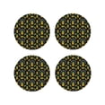 thumbnail image 1 of Lsque Pineapple Pattern 4" Drink Coasters Set of 4, PVC Leather Absorbent Coasters, Table Coaster Set Decorative Coffee Cup Coasters Housewarming Gift -Round Shape, 1 of 6