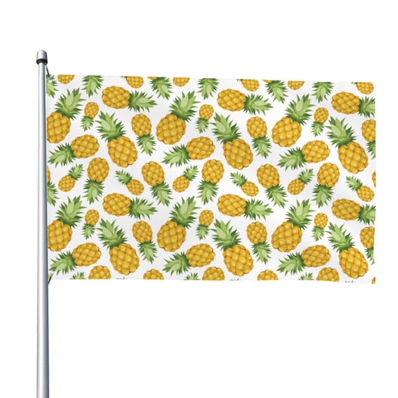 Lsque Pineapple Pattern Flag,Pineapple Printed Garden Flag 48 x 72 in - Double Sided Small Flags for Yard