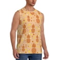 thumbnail image 1 of Lsque Pineapples Print Men's Cotton Blend Sleeveless Muscle Shirts (S-3XL)- Moisture Wicking, Odor Protection, UPF 30+,XX-Large, 1 of 8