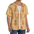 thumbnail image 1 of Lsque Pineapples print Men's Cuban Collar Short Sleeve Shirt Summer Beachwear Casual Button Down Fashionable Vacation Leisure Shirt-X-Large, 1 of 7