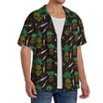thumbnail image 1 of Lsque Pineapples print Men's Cuban Collar Short Sleeve Shirt Summer Beachwear Casual Button Down Fashionable Vacation Leisure Shirt-XX-Large, 1 of 7