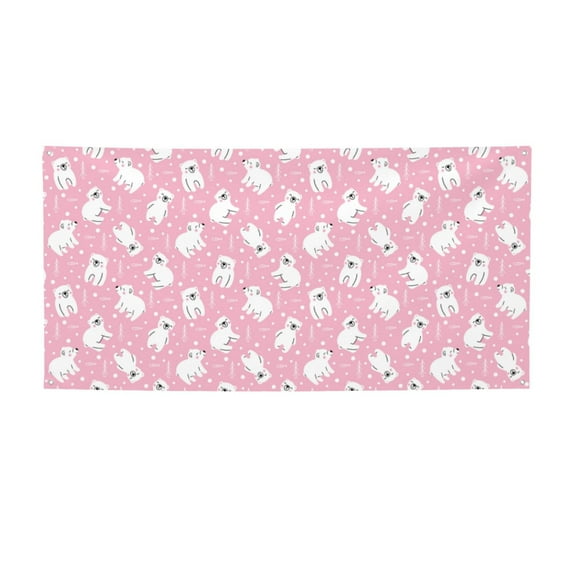 Lsque Pink Cartoon Bear Pattern Party Banner, Festive Banner , Holiday Celebrations and Events for Carnival Birthday Party Festival Decorations-Small