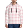 thumbnail image 1 of Lsque Pink Checkboard Pattern Casual Men's Hoodie,Hooded Sweatshirt with Kangaroo Pocket,Pullover Hoodie-3X-Large, 1 of 7