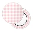 thumbnail image 1 of Lsque Pink Checkboard Round Bar chair cushion covers Velvet Fabric Premium Comfort Protects from Scratches and Stains for 14-17 Inch Chair- 13 inch, 1 of 7