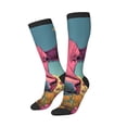 thumbnail image 1 of Lsque Pink Cow In Sunflower Field Printed Crew Socks Men's Women's LightWeight Thin Casual Calf Socks ,Knee High Socks,Cotton Socks, 1 of 9