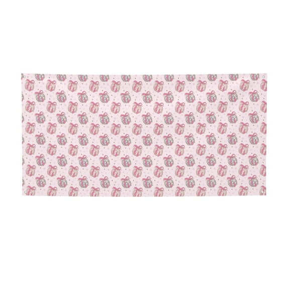 Lsque Pink Disco Ball Pattern Party Banner, Festive Banner , Holiday Celebrations and Events for Carnival Birthday Party Festival Decorations-Medium