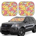 thumbnail image 1 of Lsque Pink Donut and Blue 2 PCS Windshield Sun Shade | CarFoldable Window Covers | Car Accessories Reflect UV for Universal Cars SUV Truck | Medium, 1 of 7