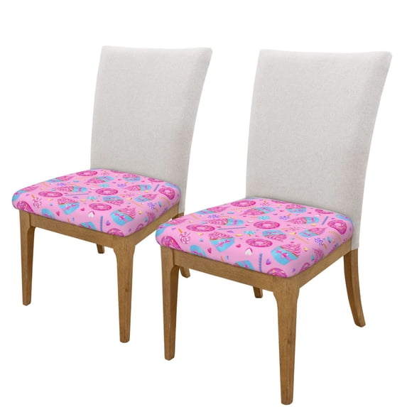 Lsque Pink Donuts Printed Square Couch Cushion Covers, Floral Sofa Cushion Covers Replacement, Stretch Couch Covers for Couch-16.9in
