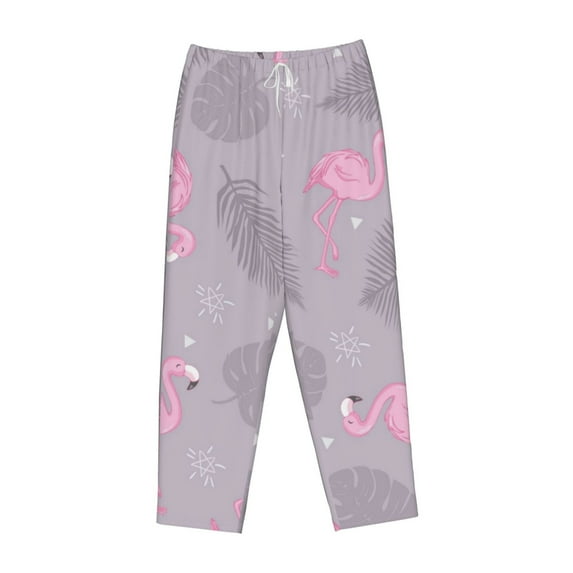 Lsque Pink Flamingo Print Women's Pajama Pants, Lounge Pant - Comfortable Home Wear,Elastic Waistband, Stylish Design-XX-Large