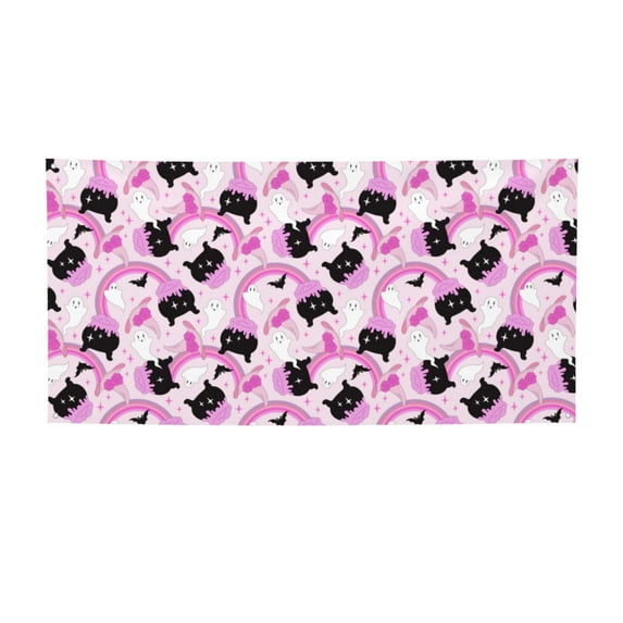 Lsque Pink Girl Halloween Pattern Party Banner, Festive Banner , Holiday Celebrations and Events for Carnival Birthday Party Festival Decorations-Small