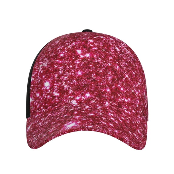 Lsque Pink Glitter Baseball Cap Trucker Low Profile Hat Golf Dad Hat Adjustable Original Classic Unconstructed Plain Cap Men Women