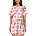 thumbnail image 1 of Lsque Pink Hearts1 Women's Short-Sleeved Pajama Set - 2 Piece Soft and Lightweight Sleepwear Set-X-Large, 1 of 9