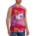 thumbnail image 1 of Lsque Pink Pig Print Men's Cotton Blend Sleeveless Muscle Shirts (S-3XL)- Moisture Wicking, Odor Protection, UPF 30+,3X-Large, 1 of 8