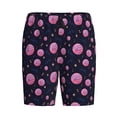 thumbnail image 1 of Lsque Pink Planets And Stars Mens Sleep Pajama Shorts,Short Pajama Pants, Cotton Ultra-Soft Knit-Large, 1 of 9