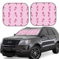 thumbnail image 1 of Lsque Pink Scarf Snowman 2 PCS Windshield Sun Shade | CarFoldable Window Covers | Car Accessories Reflect UV for Universal Cars SUV Truck | Small, 1 of 7
