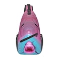 thumbnail image 1 of Lsque Pink Shark Pool Fantasy Pattern Cross Chest Bag Diagonally – Premium Durable Front Chest Sling with Adjustable Padded Strap, High-Capacity Storage, 1 of 8