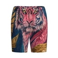 thumbnail image 1 of Lsque Pink Tiger Gold Leaves Mens Sleep Pajama Shorts,Short Pajama Pants, Cotton Ultra-Soft Knit-XX-Large, 1 of 9