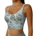 thumbnail image 1 of Lsque Pirate Adventure Map Printed Women'S Sports Bra, Compression, Moisture Wicking, High-Impact Sports Bra For Women,Supportive sports bra-Small, 1 of 9