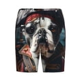thumbnail image 1 of Lsque Pirate Bulldog On Deck Mens Sleep Pajama Shorts,Short Pajama Pants, Cotton Ultra-Soft Knit-Large, 1 of 9