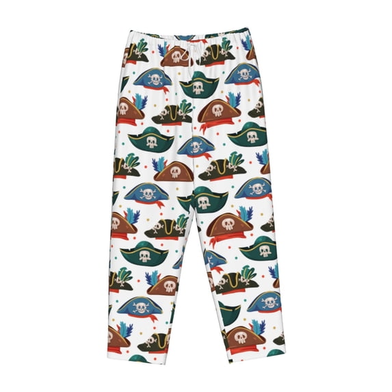 Lsque Pirate Hats Print Women's Pajama Pants, Lounge Pant - Comfortable Home Wear,Elastic Waistband, Stylish Design-Small