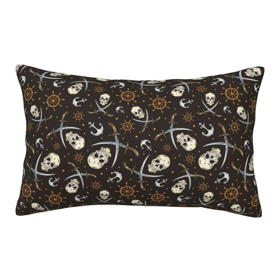 Lsque Pirate Skulls Pattern Pillow Case – Soft & Cozy Throw Pillow Cover, Hypoallergenic Cushion Case for Sleeping Women with Envelope Closure-20"x30"
