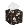 thumbnail image 1 of Lsque Pirate Skulls Printed Tissue Box Cover Holder, Facial Paper Organizer Dispenser,Square with Bottom Belt, PVC Leather Decorative Organizer, 1 of 8